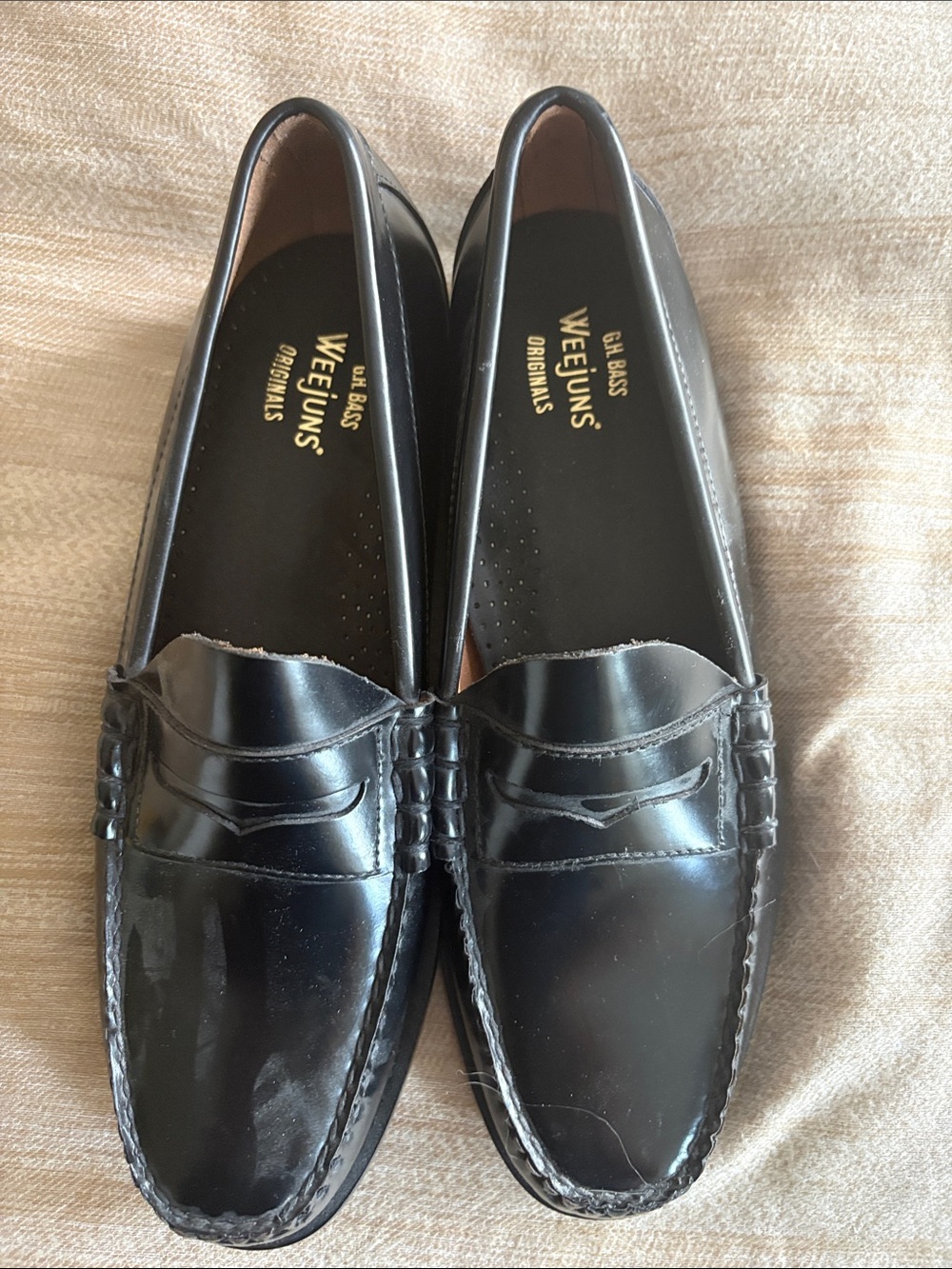 G.H. Bass & Co. Black Leather Penny Loafers